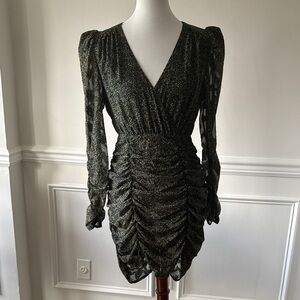 Zara Shimmering Black Long Sleeve Dress